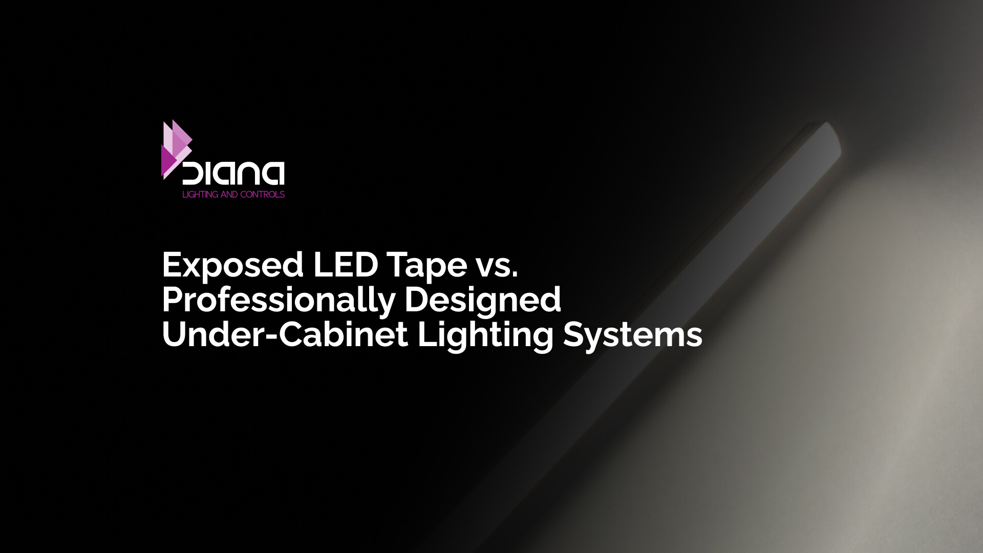 Exposed LED tape compared with professional under-cabinet lighting systems