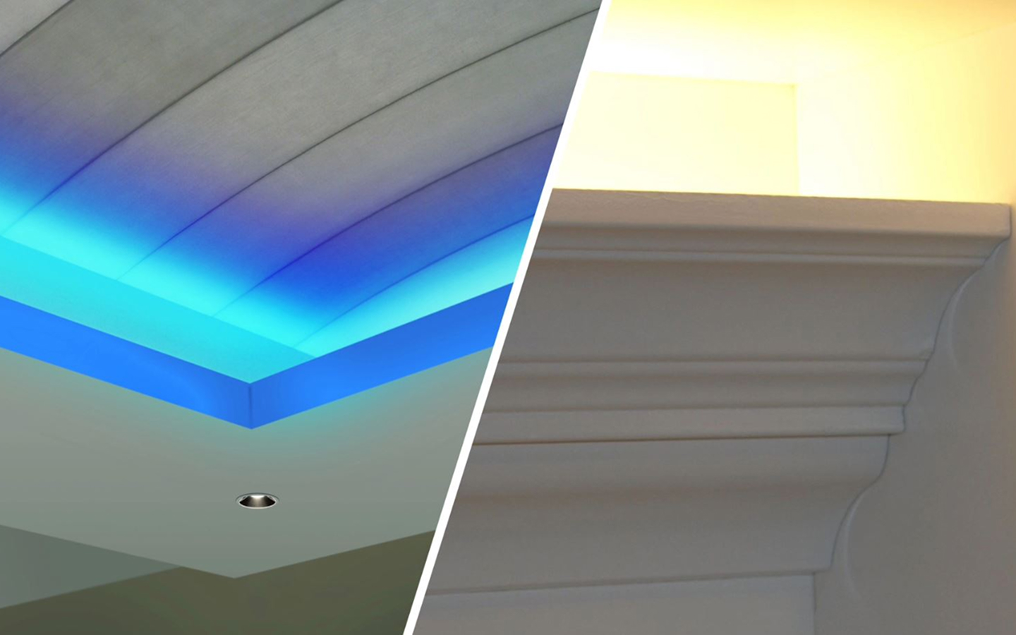 Cove LED lighting creating ambient architectural illumination
