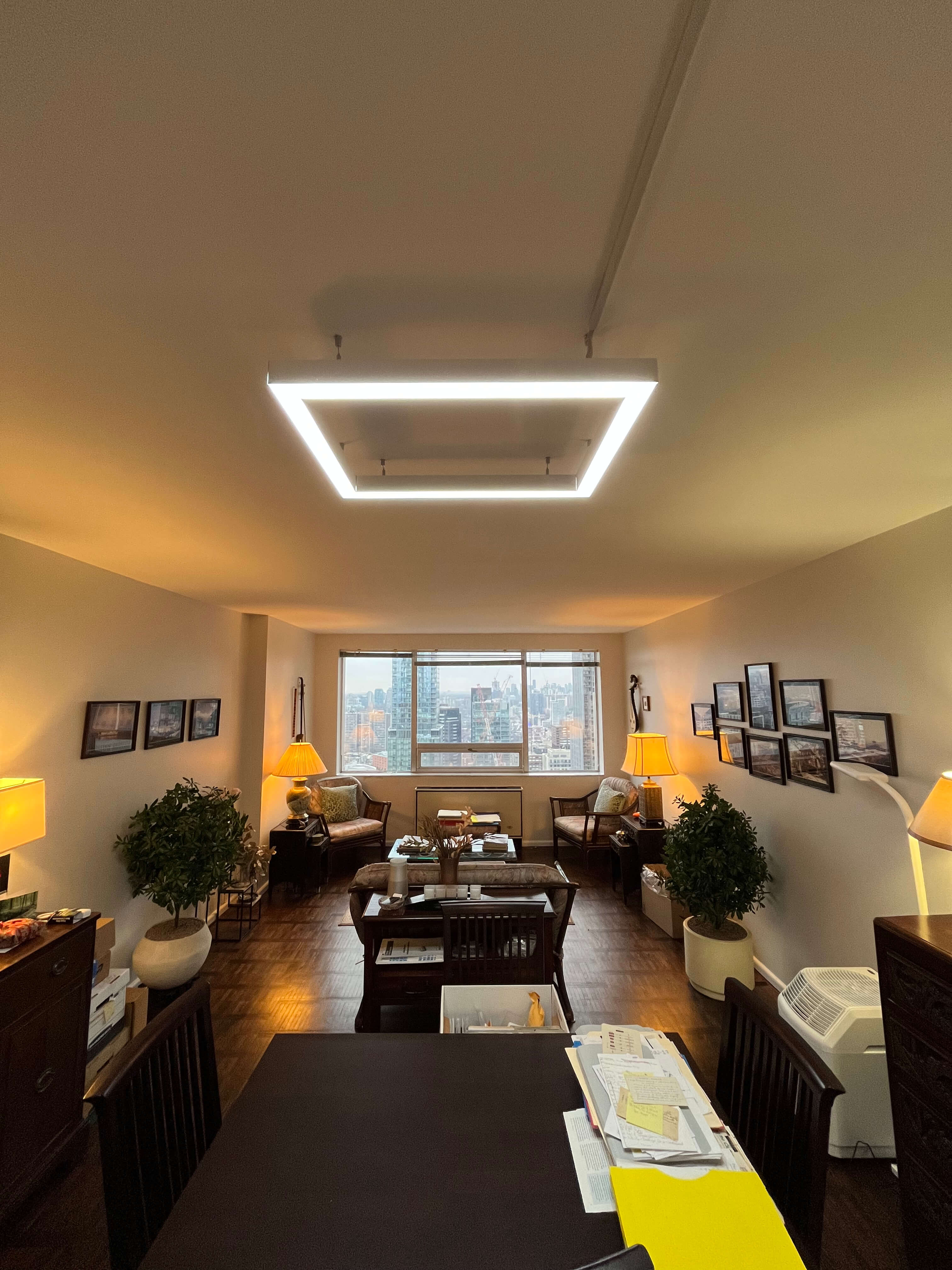 White-tunable custom LED lighting installed in a residential living space