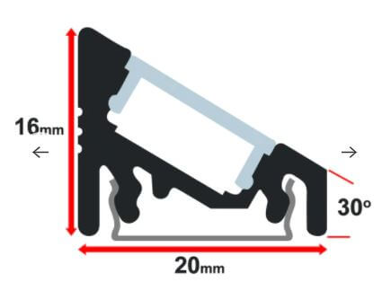 Handrail lighting angled