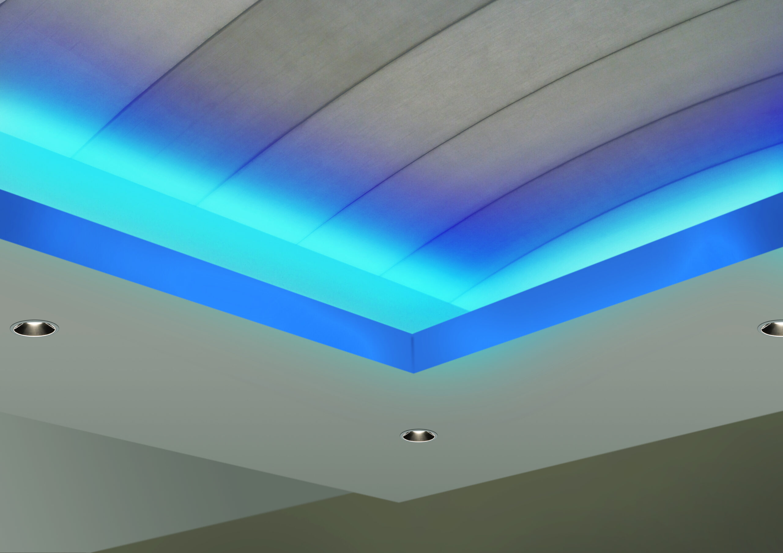Cove Lighting - Arched Ceiling - Blue Light